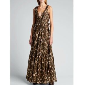 Ulla Johnson Brown Floral Maxi Dress NWOT